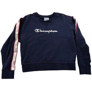 Champion Mens Sweatshirt Size XL Navy Blue Pullover Crewneck Classic Stretch